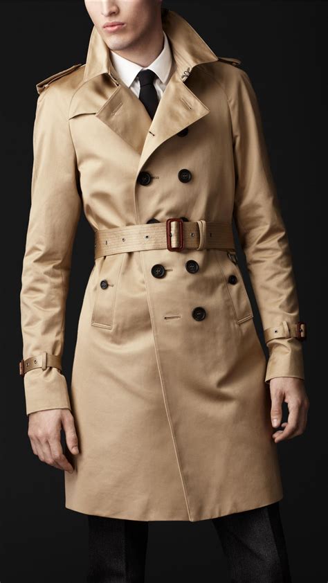 burberry prorsum coat men blue cotton and silk|Trench Coats for Men .